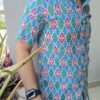 Blue And Pink Zigzag Print Cotton Shirt 2