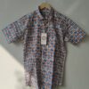 Blue and Red Bird Print Cotton Shirt 1