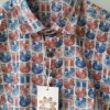 Blue and Red Bird Print Cotton Shirt 3