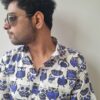 Blue and White Owl Print Cotton Shirt 3
