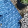 Blue and white Block Print Cotton Shirt (2)