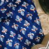 Dark Blue Base With Red Buti Hand-Print Cotton Shirt (2)