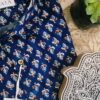 Dark Blue Base With Red Buti Hand-Print Cotton Shirt (3)