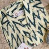 Light Yellow With Black Zigzag Hand-Print Cotton Shirt (3)