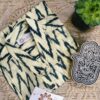 Light Yellow With Black Zigzag Hand-Print Cotton Shirt (4)