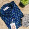 Navy Blue And Blue Buti Hand-Print Cotton Shirt (5)