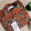 Red And Blue Overall Floral Handprinted Kurta