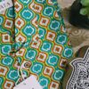 Teal Green Base With Red Yellow Hand-Print Cotton Shirt (3)