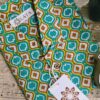 Teal Green Base With Red Yellow Hand-Print Cotton Shirt (4)