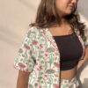 White And Pink Tropical Print Cotton Co-ord Set 2