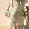 White And Pink Tropical Print Cotton Co-ord Set 3