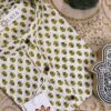White And Yellow Floral Motif Handprinted Kurta(2)