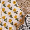 White And Yellow Flower Hand-Print Cotton Shirt (2)