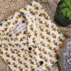 White And Yellow Flower Hand-Print Cotton Shirt (4)