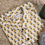 White And Yellow Flower Hand-Print Cotton Shirt (5)