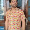 White and Red Floral Print Cotton Shirt 3