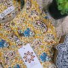 Yellow And Cream Overall Floral Handprinted Kurta(3)