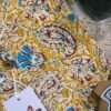 Yellow And Cream Overall Floral Handprinted Kurta(4)