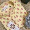 Yellow And Red Motif Handprinted Kurta