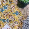 Yellow Base With All-over Floral Motif Hand-Print Cotton Shirt (2)