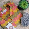 Yellow Base With Pink Green Zigzag Hand-Print Cotton Shirt (5)