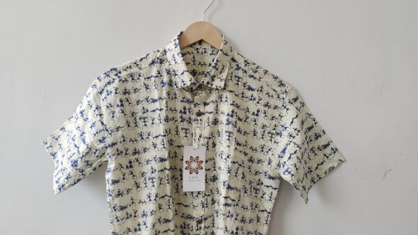 Blue Base And Blue Warli Cotton Shirt (4)
