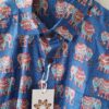 Blue Base Multi Colour Elephant HandPrinted Cotton Shirt (2)