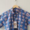 Blue Base Multi Colour Elephant HandPrinted Cotton Shirt (3)