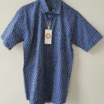 Blue Base White Stripes HandPrinted Cotton Shirt (4)