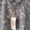 Grey Base White Floral HandPrinted Cotton Shirt