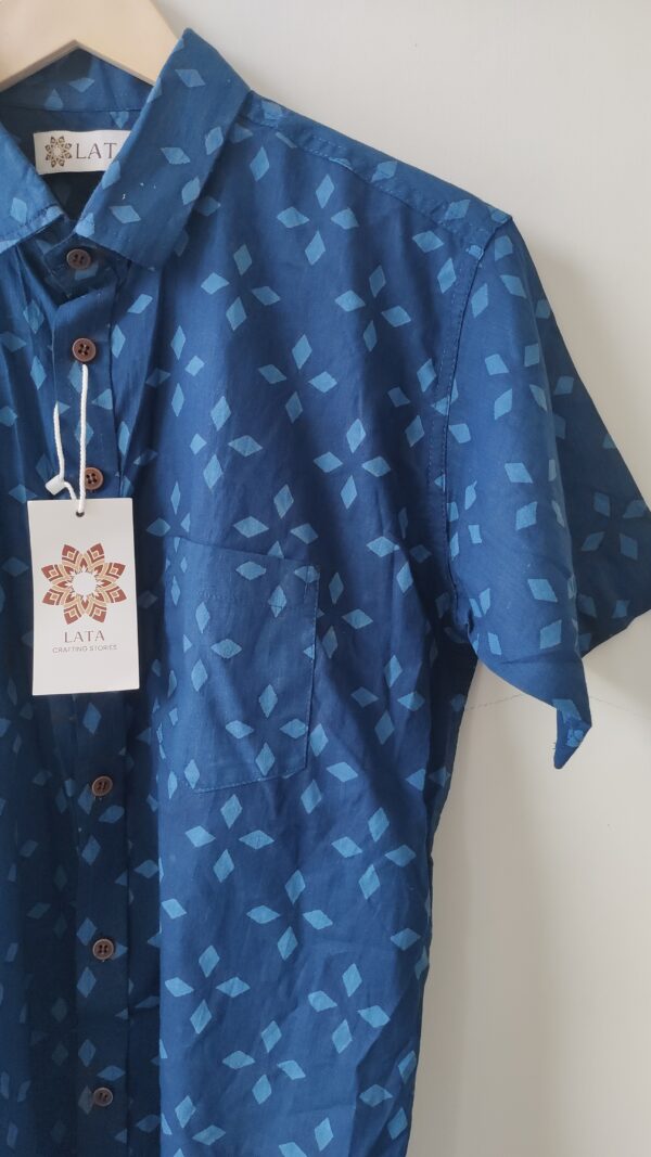 Indigo HandPrinted Cotton Shirt (2)
