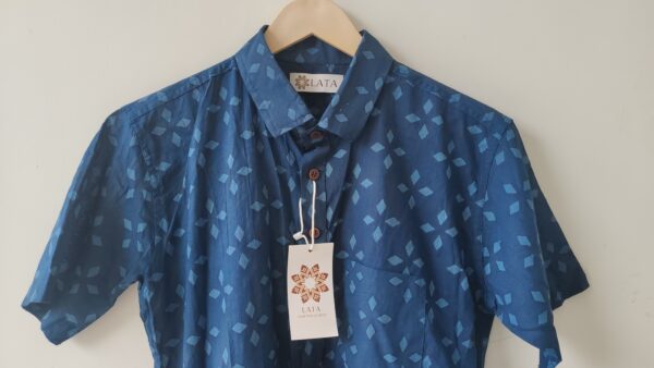 Indigo HandPrinted Cotton Shirt (3)