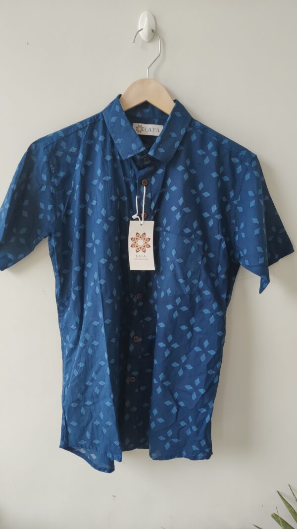 Indigo HandPrinted Cotton Shirt (4)