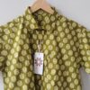 Lime Yellow Floral Buti Printed Cotton Shirt (3)