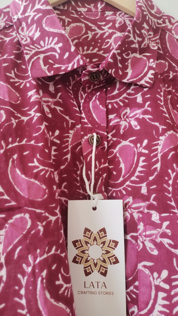 Magenta Pink Batik Cotton Shirt (2)
