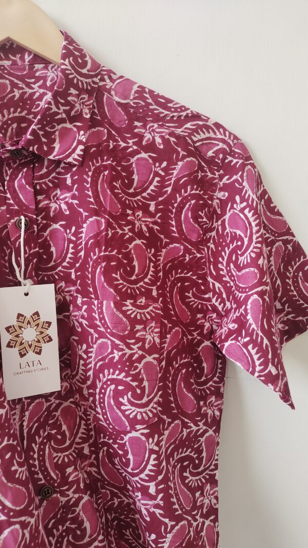 Magenta Pink Batik Cotton Shirt (3)