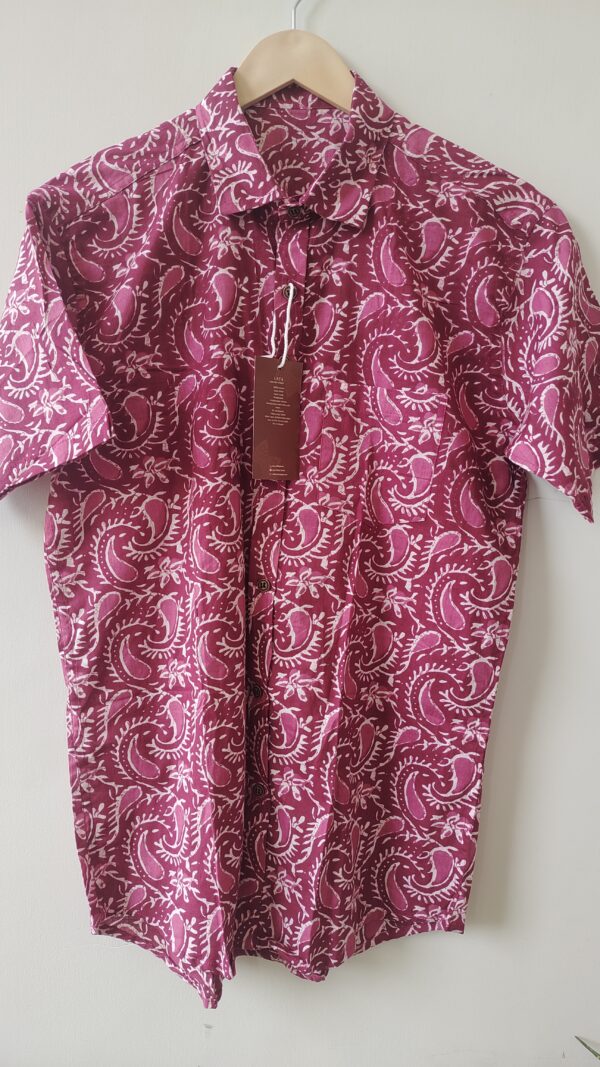 Magenta Pink Batik Cotton Shirt