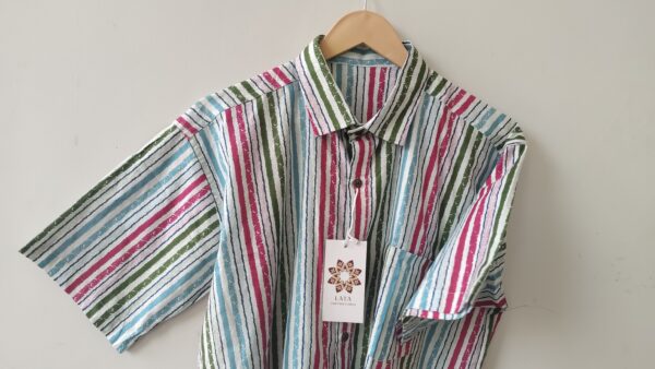 Multi Colour White Base Striped Cotton Shirt (4)