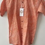 Orange Lehriya Printed Cotton Shirt (4)