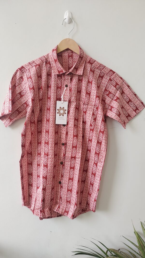 Red Striped Cotton Shirt