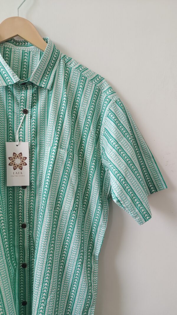 Torquoise Striped Cotton Shirt (3)