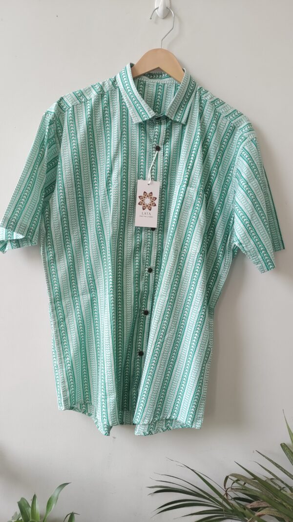 Torquoise Striped Cotton Shirt
