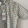 White Base Blue And Green Elephant HandPrinted Cotton Shirt