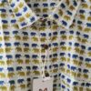 White Base Blue And Green Elephant HandPrinted Cotton Shirt (2)