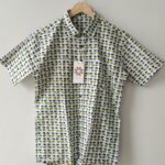 White Base Blue And Green Elephant HandPrinted Cotton Shirt (4)
