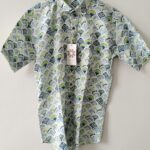 White Base Blue And Green HandPrinted Cotton Shirt (3)