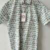 White Base Blue Green Warli Printed Cotton Shirt