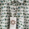 White Base Blue Green Warli Printed Cotton Shirt (2)