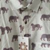 White Base Grey Leopard HandPrinted Cotton Shirt