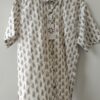 White Base Grey Rabit Motif Cotton Shirt